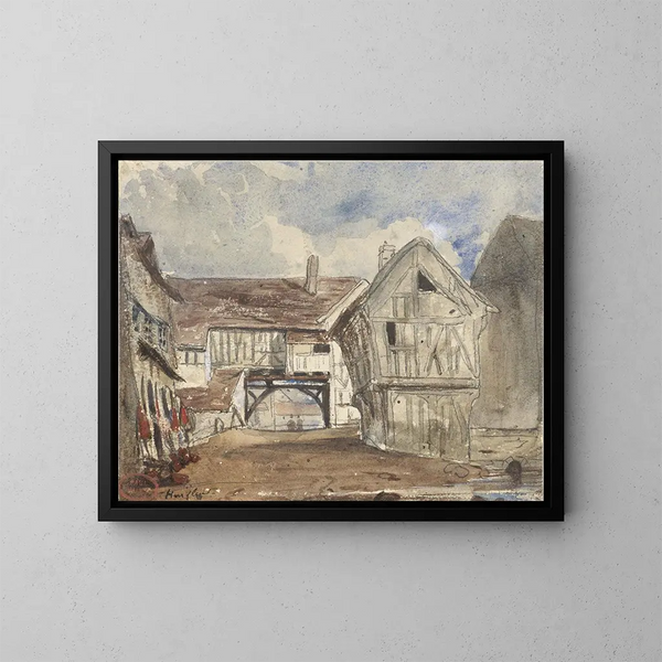 Vue de Honfleur - Paul Huet — gerahmtes Bild an der Wand