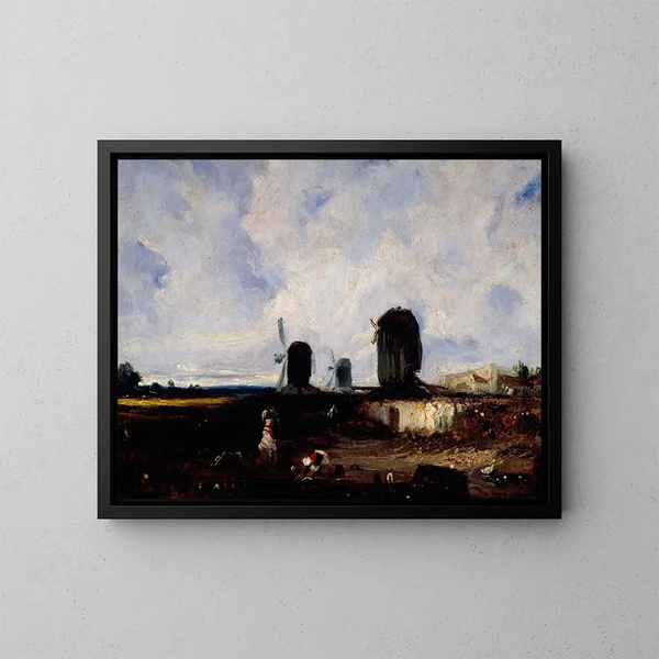 Moulins près de la Glacière - Paul Huet — gerahmtes Bild an der Wand