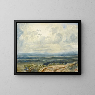 Ansicht eines Tals in der Normandie - Paul Huet — gerahmtes Bild an der Wand