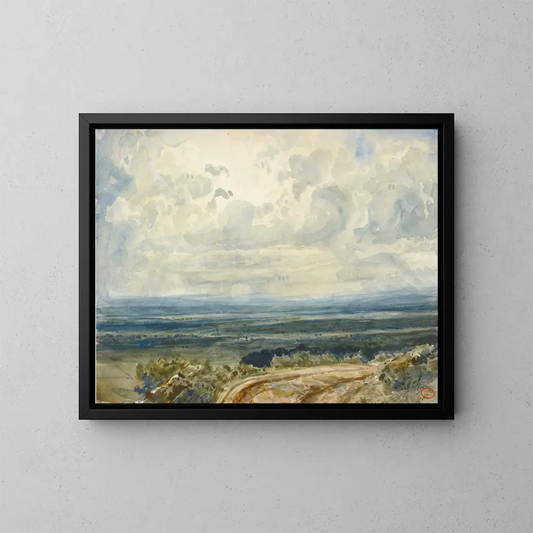 Ansicht eines Tals in der Normandie - Paul Huet — gerahmtes Bild an der Wand