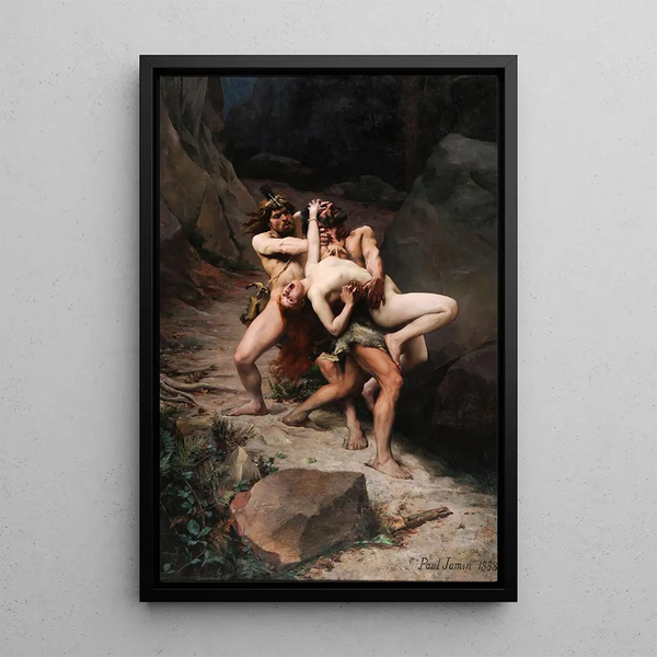 Enlèvement à l'âge de pierre - Paul Jamin — gerahmtes Bild an der Wand