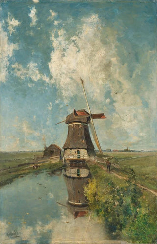 Paul Joseph Constantin Gabril - A Windmill on a Polder Waterway Known as In the Month of July.webp