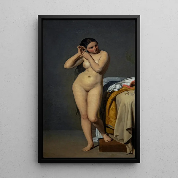 Akt an der Konsole - Paul Jourdy — gerahmtes Bild an der Wand