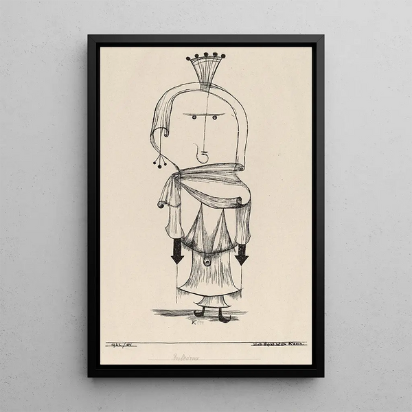 Die Hexe mit Kamm - Paul Klee — gerahmtes Bild an der Wand