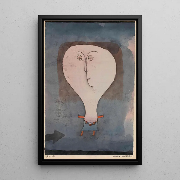 Angst eines Mädchens - Paul Klee — gerahmtes Bild an der Wand