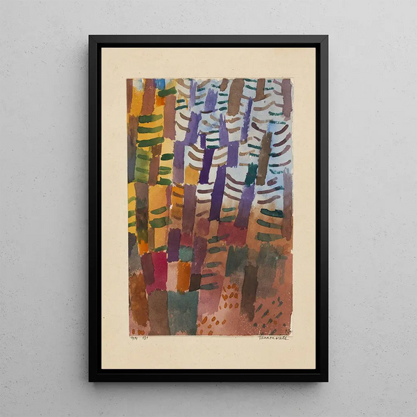 Wald aus Tannenbäumen - Paul Klee — gerahmtes Bild an der Wand