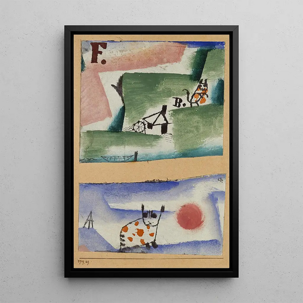 Territorium der Kätzchen - Paul Klee — gerahmtes Bild an der Wand