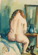 Innenansicht mit weiblichem Rücken-Nackt - Paul Kleinschmidt — Ansicht des Kunstwerks