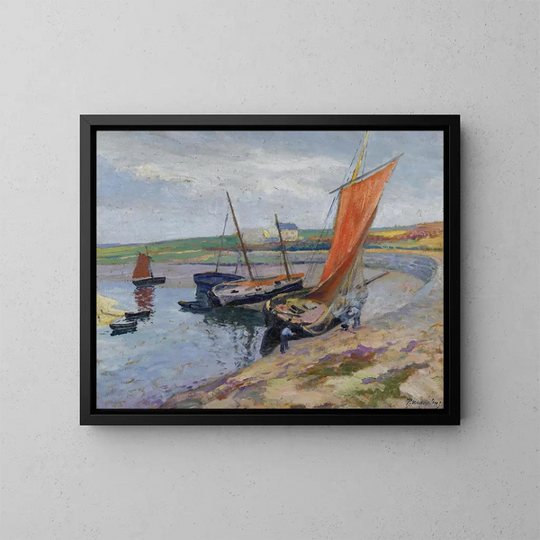 Boote am Meer - Paul Madeline — gerahmtes Bild an der Wand