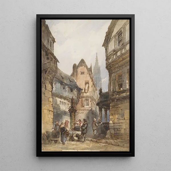 Straßenszene - Paul Marny — gerahmtes Bild an der Wand