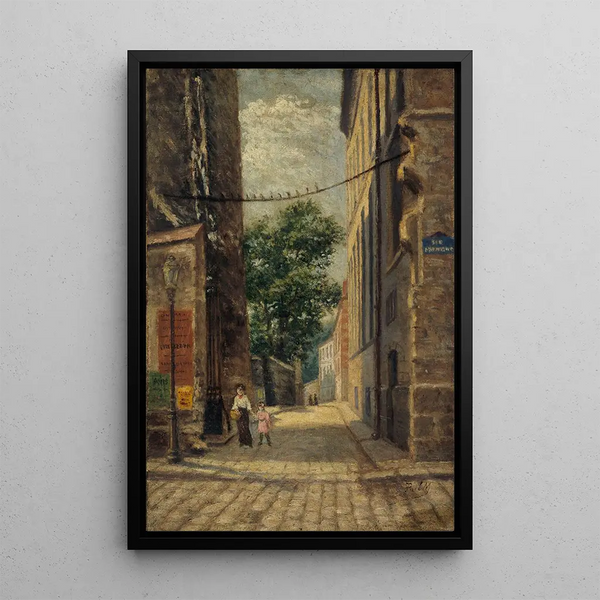 Die Straße Rataud an der Ecke der Straße Lhomond - Paul Martellière — gerahmtes Bild an der Wand