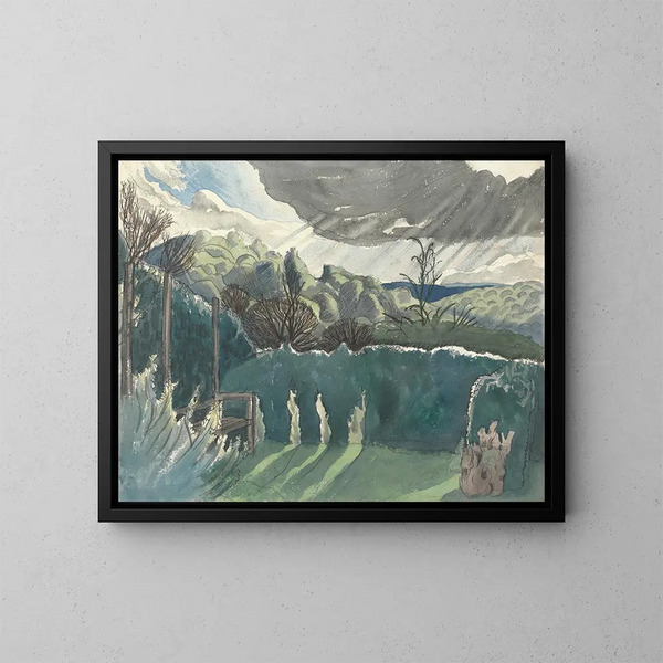 Landschaft - Paul Nash — gerahmtes Bild an der Wand