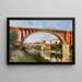 Die Stadtmauern und die Brücke in Rabastens - Paul Prouho — gerahmtes Bild an der Wand