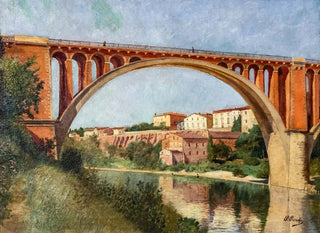 Paul Prouho - The ramparts and the bridge at Rabastens.webp