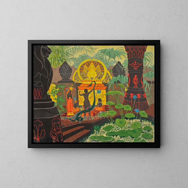 Temple vaudou ou La charmeuse de serpents - Paul Ranson — gerahmtes Bild an der Wand