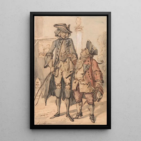 Karikatur von George Bubb Dodington und Sir Thomas Robinson - Paul Sandby — gerahmtes Bild an der Wand
