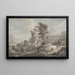 Landschaft mit Berg und Burg - Paul Sandby — gerahmtes Bild an der Wand