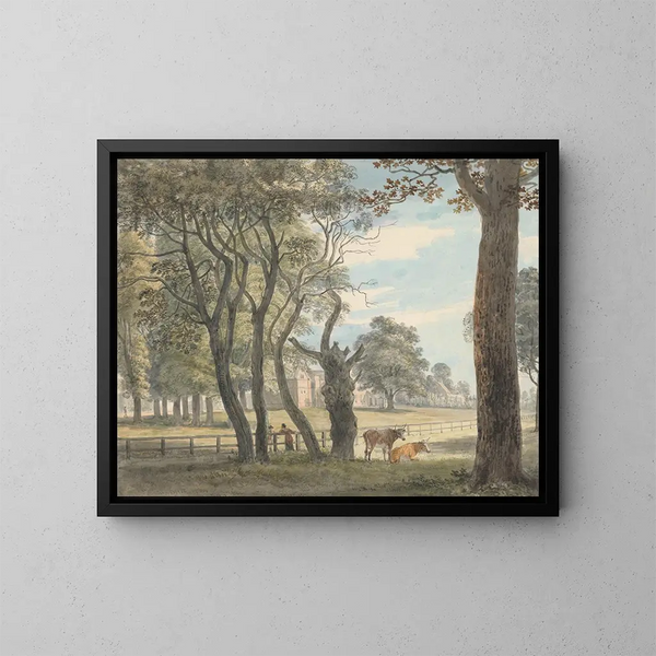 Das Hyde Park-Feuerwerkslager - Paul Sandby — gerahmtes Bild an der Wand