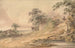 Landschaft mit Bauernhof, Figuren und Teich - Paul Sandby Munn — Ansicht des Kunstwerks