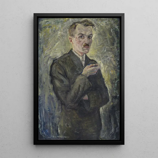 Selbstporträt - Paul Schmidtbauer — gerahmtes Bild an der Wand
