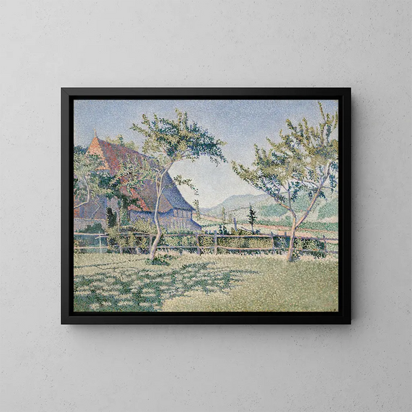Das Schloss auf der Wiese - Paul Signac — gerahmtes Bild an der Wand