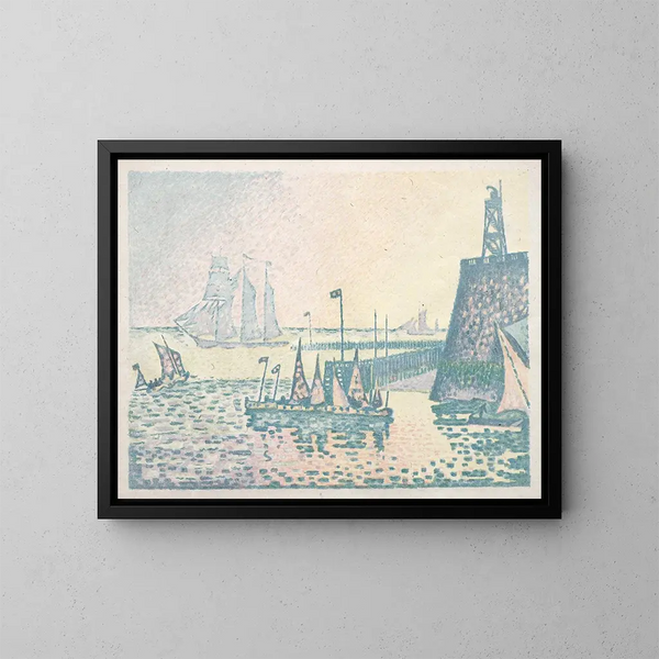 Abend am Kai von Vlissingen - Paul Signac — gerahmtes Bild an der Wand