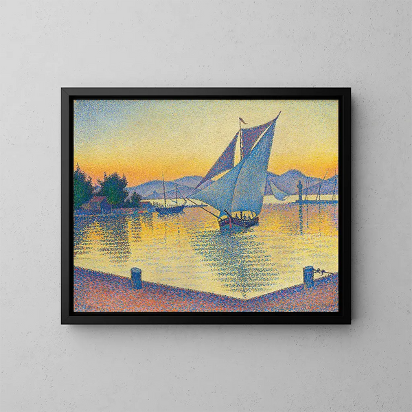 Das Hafen bei Sonnenuntergang, Opus 236, Saint-Tropez - Paul Signac — gerahmtes Bild an der Wand