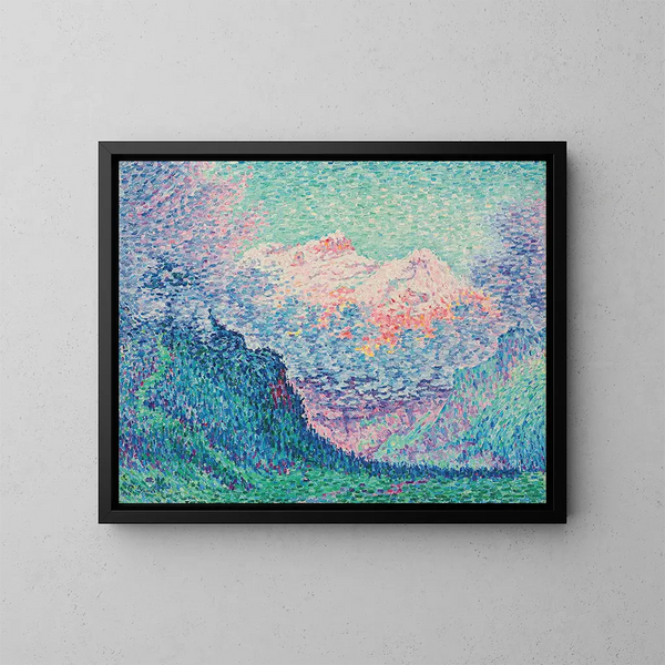 Les Diablerets, Loldenhorn und der Cabesson - Paul Signac — gerahmtes Bild an der Wand