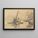 Paris, die Seine am Quai Malaquais, die Kräne - Paul Signac — gerahmtes Bild an der Wand