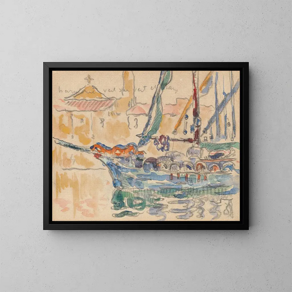 Saint-Tropez, die Tartanen - Paul Signac — gerahmtes Bild an der Wand