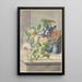 Stillleben mit einer Scheibe Melone und zwei Rosen, Trauben, Pfirsiche, Pflaumen und einer Nuss - Paul Theodor van Brussel — gerahmtes Bild an der Wand