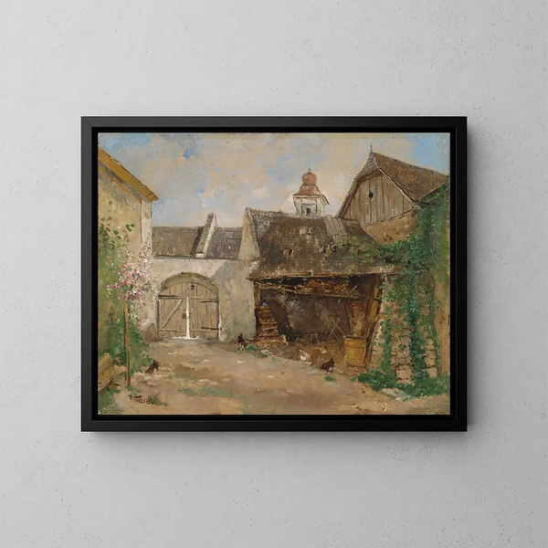 Innenhof in der Wachau - Paul Unbereit — gerahmtes Bild an der Wand