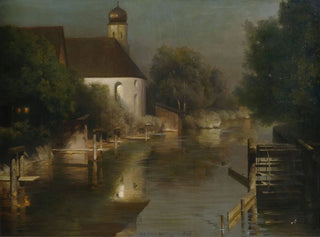 Paul Wilhelm KellerReutlingen - Flusslauf mit Kapelle von Frstenfeldbruck.webp
