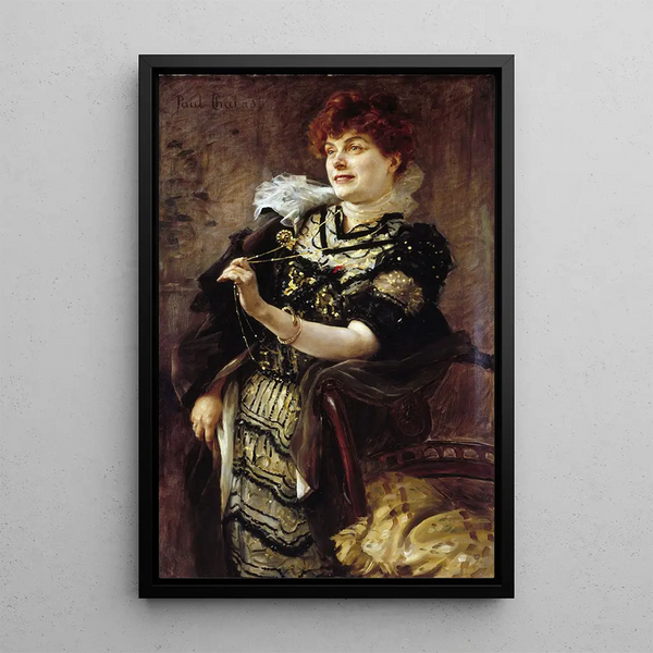 Portrait von Daniel Lesueur Jeanne Loiseau 1860-1921 genannt Schriftstellerin - Paul Émile Chabas — gerahmtes Bild an der Wand