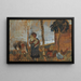 Kinder und Hühner vor einer Landschaft - Paula Modersohn-Becker — gerahmtes Bild an der Wand