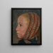 Kopf eines Mädchens mit gestreifter Kappe seitlich links - Paula Modersohn-Becker — gerahmtes Bild an der Wand