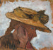 Mädchen mit Strohhut im Profil nach rechts - Paula Modersohn-Becker — Ansicht des Kunstwerks