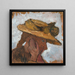 Mädchen mit Strohhut im Profil nach rechts - Paula Modersohn-Becker — gerahmtes Bild an der Wand