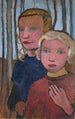 Zwei Mädchen vor Birken - Paula Modersohn-Becker — Ansicht des Kunstwerks