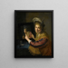 Mädchen am Spiegel - Paulus Moreelse — gerahmtes Bild an der Wand