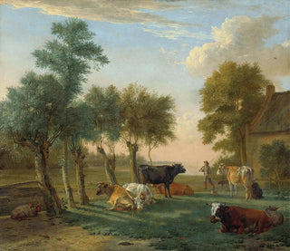 Paulus Potter - Cows in a Meadow near a Farm.webp
