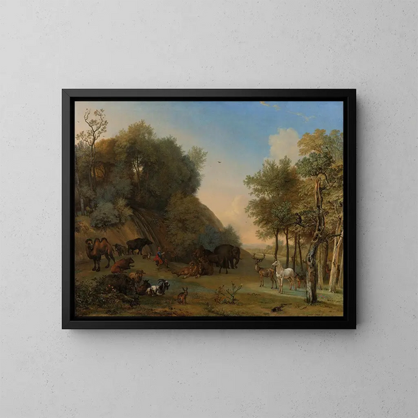 Orpheus und die Tiere - Paulus Potter — gerahmtes Bild an der Wand