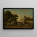 Der Fürst Maurits begleitet vom Fürst Frederik Hendrik, Frédéric V von Böhmen und seiner Frau Elizabeth Stuart sowie anderen am Buitenhof Den Haag - Pauwels van Hillegaert — gerahmtes Bild an der Wand