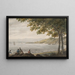 Fischer beim Aalschwimmen am Ufer des Hudson-Flusses - Pavel Petrovich Svinin — gerahmtes Bild an der Wand
