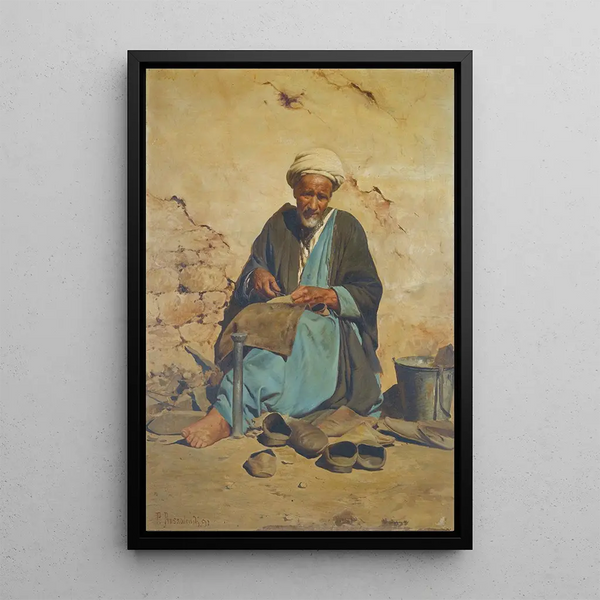 Der arabische Schuhmacher - Pavlos Prosalentis — gerahmtes Bild an der Wand