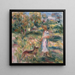 Landschaft mit Frau in Blau und Zaza in Cagnes - Pierre-Auguste Renoir — gerahmtes Bild an der Wand