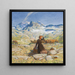 Landschaft mit junger Bäuerin - Erich Erler — gerahmtes Bild an der Wand