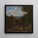 Landschaft mit Flussgott und Frauen - Anonym — gerahmtes Bild an der Wand