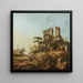 Landschaft mit den Ruinen von Aqua Julia in Rom - Jean-Baptiste Pillement — gerahmtes Bild an der Wand