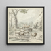 Landschaft mit einer Schafherde in der Nähe eines Baumes - Jan van der Meer der Jüngere — gerahmtes Bild an der Wand